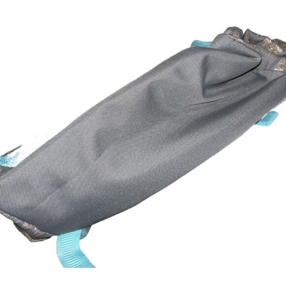 Pottery Barn Teen Grey Silver Metallic Turquoise Backpack Embroidered Caroline - Picture 5 of 8